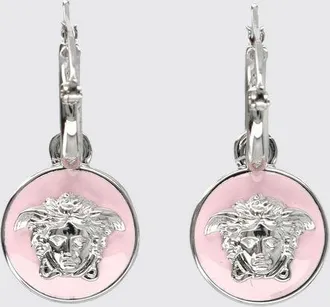 Versace Orecchini a cerchio Medusa in ottone con logo in rilievo