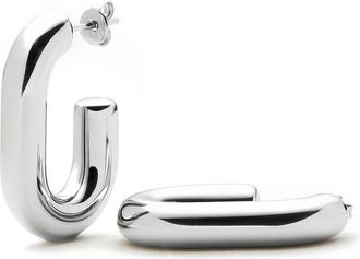 Missoma Chubby Oval Medium Hoop Earrings in Silver at Nordstrom