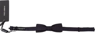 Dolce & Gabbana Silk Pattern Bow Tie - Blue