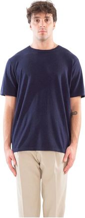 MC2 Saint Barth Cashmere Tee in 61 - Heren - T-shirts - Blauw - XL - Tops