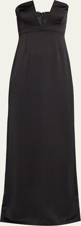 Ramy Brook Raquel Strapless Plunging Column Gown