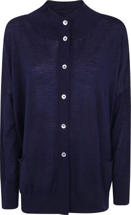LABORATORIO Cardigan High Neck Oversize High Neck Cardigan With Pocke