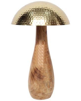 Sagebrook Home 28in Metal Mushroom with Wooden Base