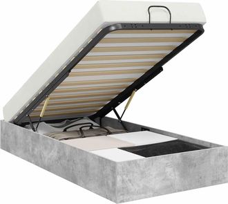 vidaXL Estructura De Cama Ottoman Gris Hormig&oacute;n 75,5 X 190 Cm Vidaxl