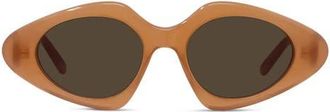Loewe Slim 50mm Geometric Sunglasses in Shiny Black /Brown at Nordstrom