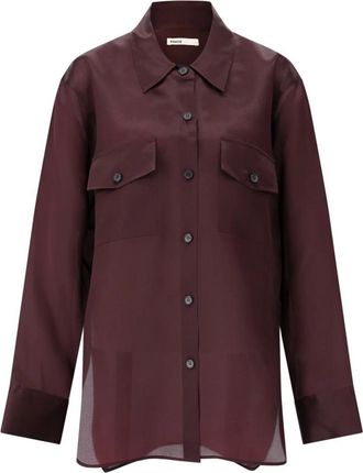 Khaite Zijden Oversized Shirt Matteo - Dames - Overhemden - Rood - S - Overhemden