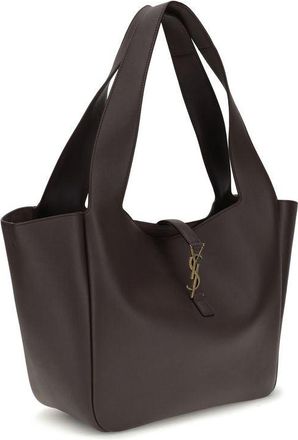 Saint Laurent Womens Brown Calf Leather Bos Taurus Shoulder Bag