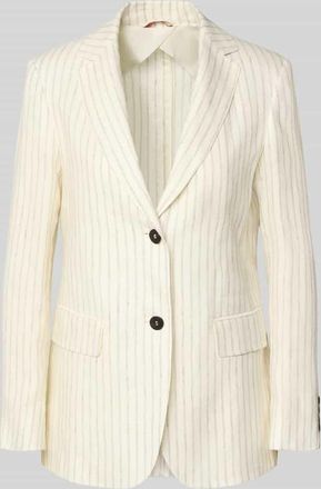 Max Mara Regular Fit Longblazer aus reinem Leinen Modell ELOGIO in Offwhite, Gr&ouml;&szlig;e 44