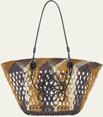 Loewe x Paulas Ibiza Medium Anagram Ajoure Basket Tote Bag in Straw