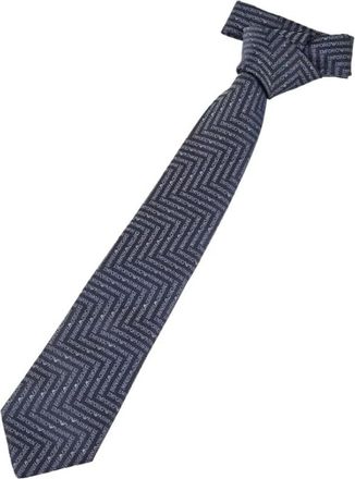 Emporio Armani Zijde Das met Jacquard Logo - Heren - Stropdassen - Blauw - ONE Size - Accessoires