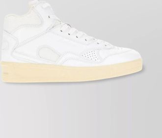 Jil Sander leather mesh high-top sneakers