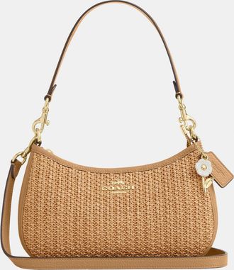 Coach Womens Teri Shoulder Bag With Charm - Yellow - One Size