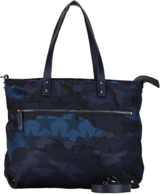 Valentino Pre-owned Nylon totes - Dames - Vintage Shopper - Blauw - ONE Size - Nylon - Vintage