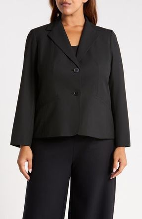 Kasper Washable Two-Button Blazer in Black at Nordstrom, Size 24W
