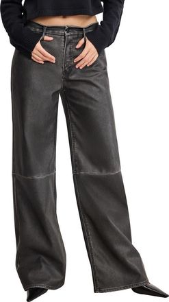 Good American Good Skate Wide Leg Faux Leather Pants in Black001 at Nordstrom, Size 18