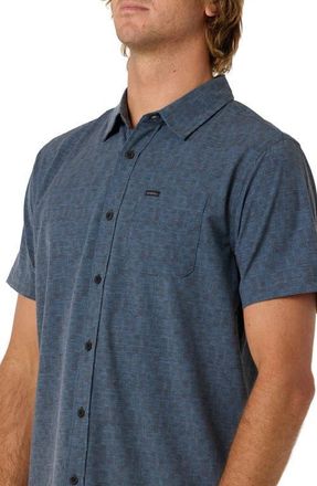 O'Neill TRVLR Performance Short Sleeve Button-Up Shirt in Black at Nordstrom, Size X-Large