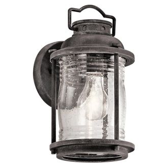 Netlighting Ashland Bay 1 Light Small Outdoor Wall Lantern Zinc IP44 E27 in Grey