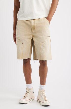 Elwood Ripped Carpenter Denim Shorts in Khaki at Nordstrom, Size 32