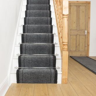 Runrug Stair Runner Carpet - Durable, Non-Slip, 7mm - Inca in Grey | Size: 80 cm x 660 cm