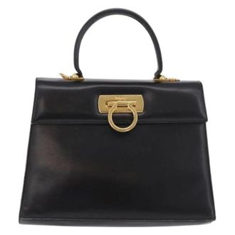 Ferragamo Pre-owned Handbag - Dames - Pre-owned - Zwart - Maat: ONE Size Leer