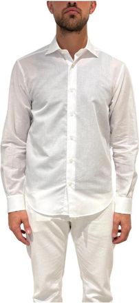 Xacus Luxe Wit Linnen Katoenen Overhemd - Heren - Casual Overhemden - Wit - M - Katoen - Overhemden