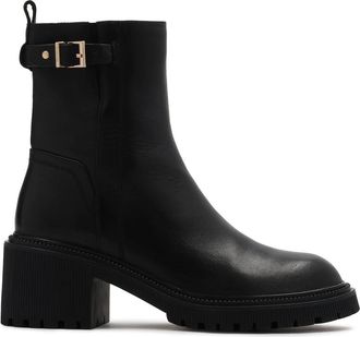Kazar Leren laarzen met hoge ritssluiting - Dames - Laarzen met Hak - Zwart - 39 EU - Leer - Schoenen