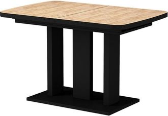 Vicco Mesa De Comedor Fenaro, Roble Negro/dorado, 120 X 80 Cm 2 Partes, Vicco