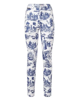 Philipp Plein Denim Super High Waist Jegging Print En PLEIN air