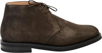 Churchs Stijlvolle Bruine Su&egrave;de Enkellaarzen - Heren - Veterlaarzen - Bruin - 39 EU - Su&egrave;de - Schoenen