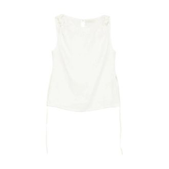 Faithfull The Brand Top mouwloos van linnen met knoopdetail - Dames - Tops zonder mouwen - Wit - S - Linnen - Tops
