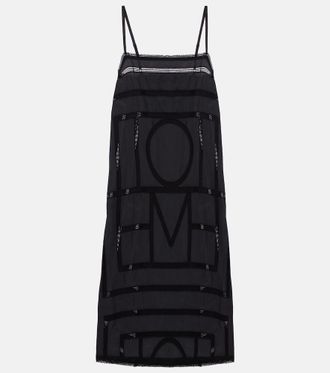 Toteme Embroidered silk midi dress