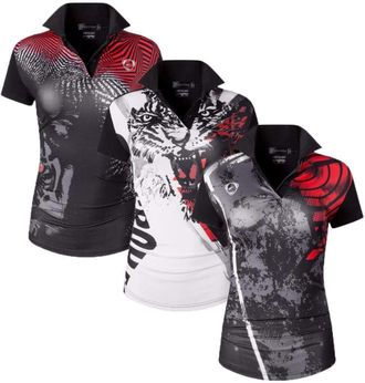 Jeansian Womens 3 Packs Sport Polo T-Shirt SWT257_258_259 Black L