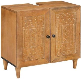 vidaXL Bathroom Cabinet Light brown 62 x 33 x 58 cm Solid Wood Mango vidaXL