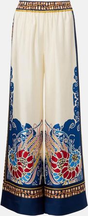 La DoubleJ Printed silk palazzo pants