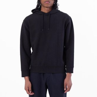 Emporio Armani All-Over Lettering Hooded Sweatshirt, Size Large