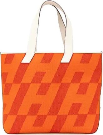 Herm&egrave;s Pre-owned Canvas Tote - Dames - Vintage Shopper - Oranje - ONE Size - Vintage