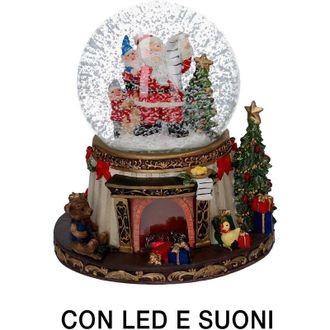 Vacchetti Vacchetti - Palla De Vidrio Led De Resina Pap&aacute; Noel Con M&uacute;sica &Oslash;16,5cm X 20cm