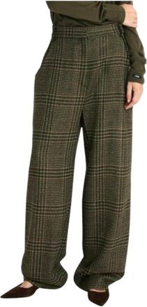 Margaux Lonnberg Anthon Broek - Dames - Wijde Broeken - Groen - XS - Wol - Broeken