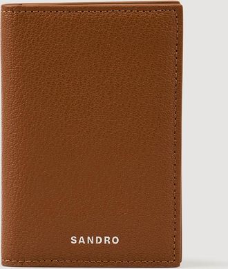 Sandro Tarjetero plegable de cuero grano