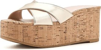 Stuart Weitzman Dayna Wedge Slide Womens Wedge Shoes Light Gold : 6 M, Leather