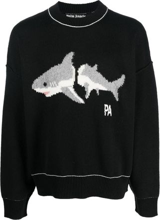 Palm Angels embroit virgin wool jumper - men - Virgin Wool/Polyester/Wool - S - Black