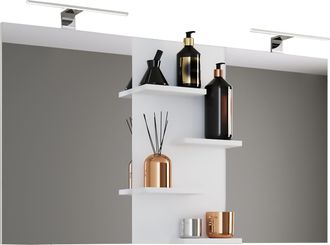 ebuy24 Ebuy24 - Espejo De Ba&ntilde;o Vcm Sin Marco Espejo De Pared Con Compartimento De Almacenamiento Dise&ntilde;o Moderno Dimensiones Aprox. 59 X 112 Cm X T. 12 Espejo