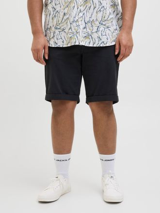 Jack & Jones Plus Size Chinoshorts JPSTDAVE JJCHINO SHORTS SN AKM PLS, Herren, Gr. 46 (6XL), N-Gr, blau (schwarz navy), Web, Obermaterial: 98% Baumwolle, 2% Elasthan, JACK &