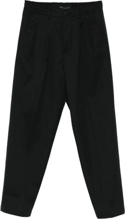 low brand pleat-detail tailored trousers - Black