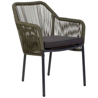 Wanderlust Deco Silla de ratan sint&eacute;tico verde 56x66x80