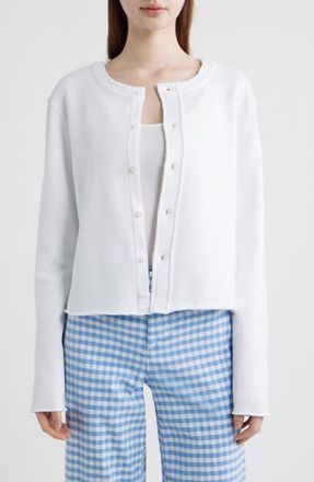 Frank & Eileen Jackie Shrunken Cardigan in White at Nordstrom, Size X-Large