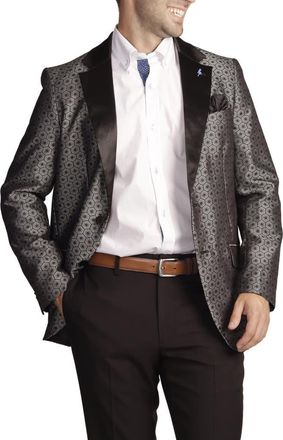 Tailorbyrd Geo Jacquard Dinner Jacket in Silver at Nordstrom Rack, Size 40R