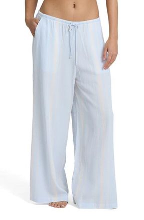 Billabong Beach Bound Crinkle Wide Leg Pants in Blue Mist at Nordstrom, Size X-Large