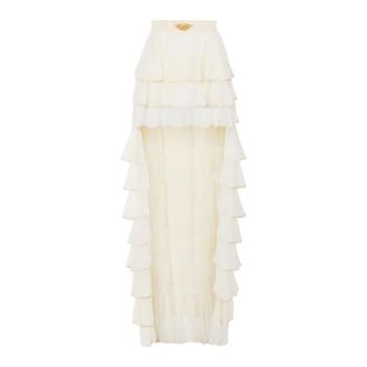 Elisabetta Franchi Dames, Rokken, Beige, Maat: XL Satijn