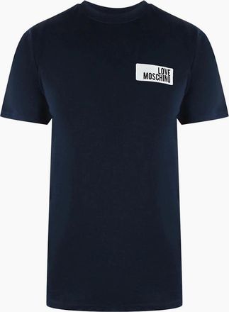 Love Moschino Mens Love Moschino Block Logo T-Shirt in Navy - Size: 40